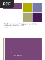 Python Data Types and Error Correction