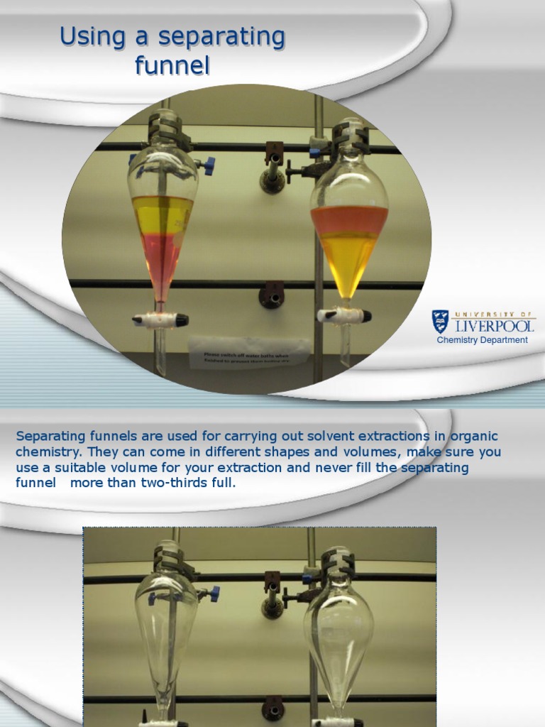 Using A Separating Funnel: Chemistry Department | PDF | Chemistry