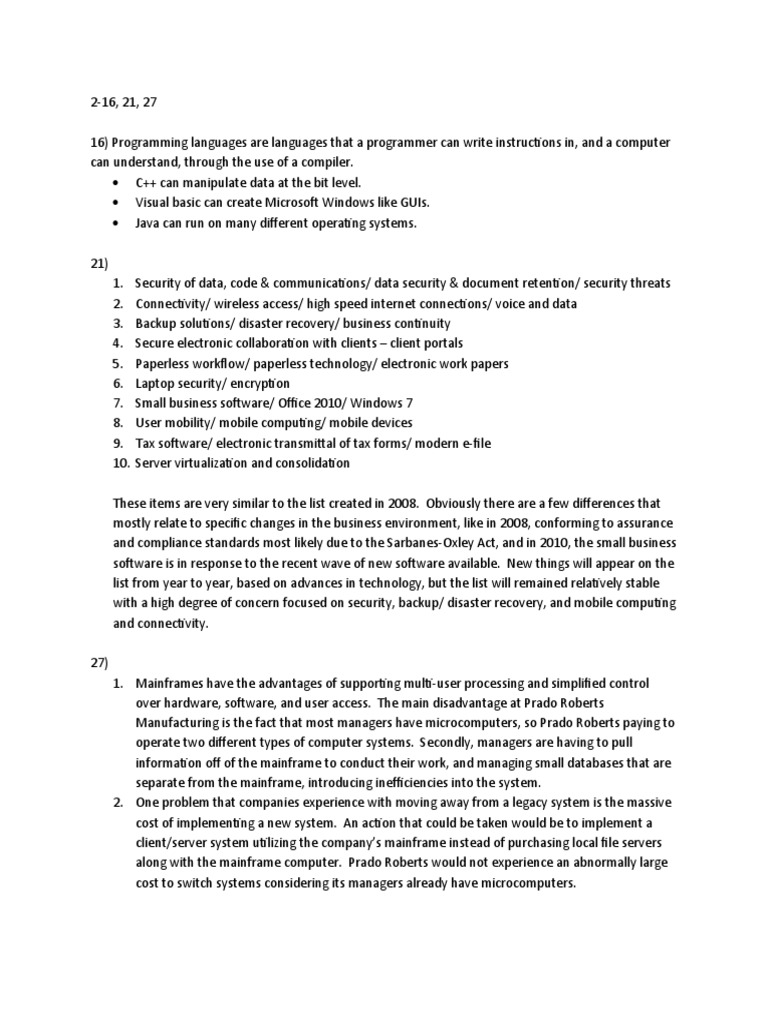 Acct 307 2010.08.30 | PDF | Software | Client–Server Model