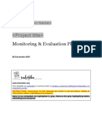 Monitoring and Evaluation ME Plan Template