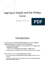 Aggregate Supply and The Phillips Curve: Session 13 To 15