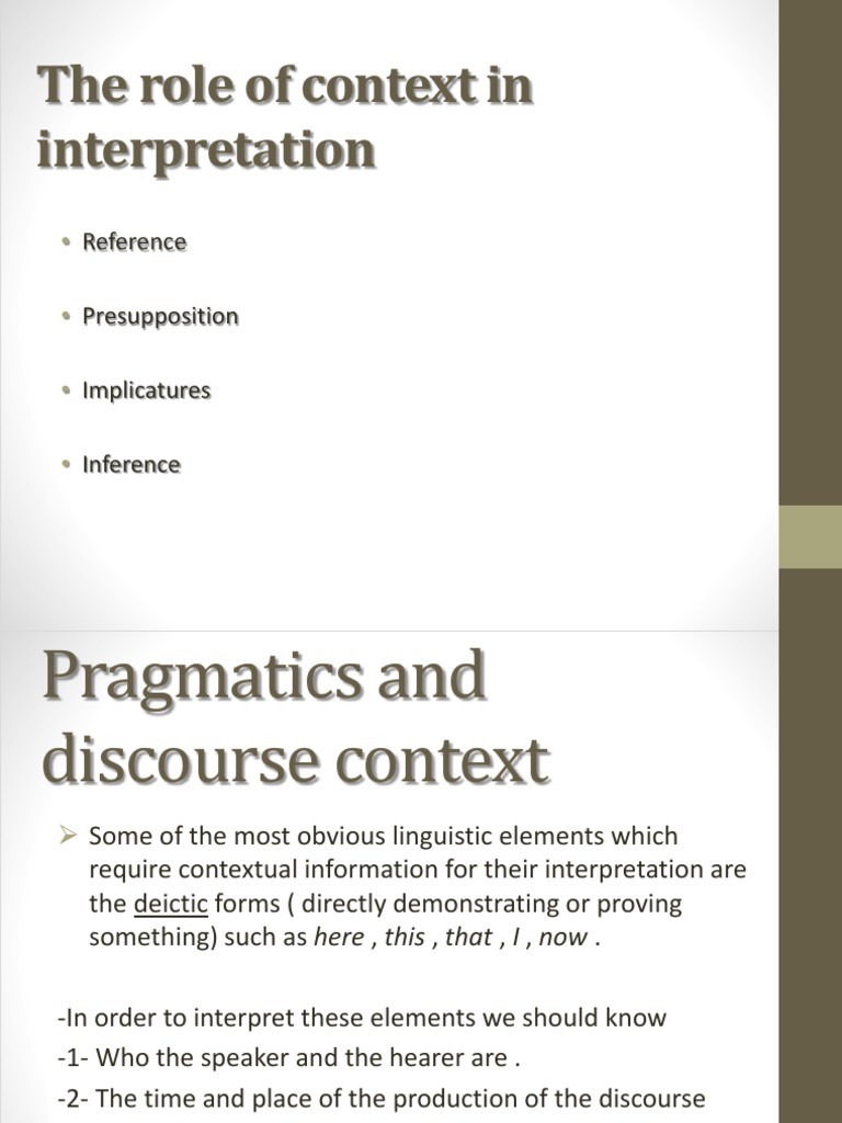 Contextual Inference in Pragmatics | PDF | Semiotics | Cognition