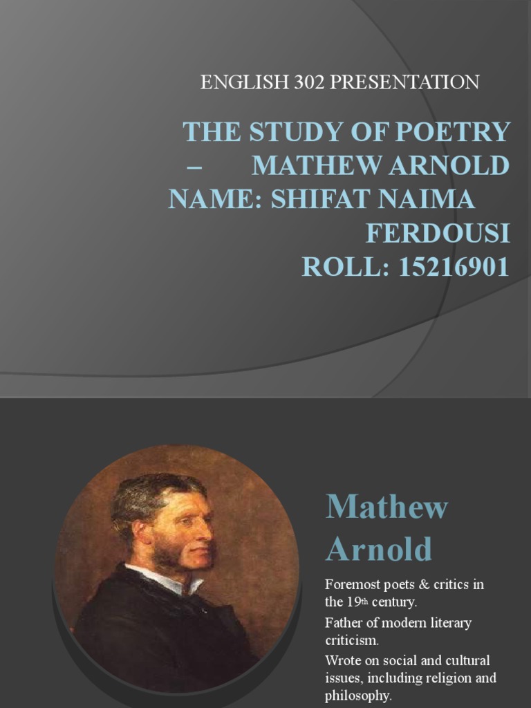 Arnold's Insights on Poetry | PDF | Poetry | John Dryden