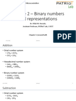 Lecture 2 - Binary Numbers and Representations: EC2.101 - Digital Systems and Microcontrollers