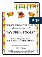 Invitation for Ayudha Pooja at CPP Field Operator Room