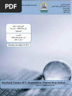 Interfacial Tension (IFT) Measurement, Pendant Drop Method