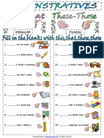 Demonstratives Demonstrative Pronouns This These That Those Worksheet 1