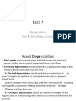 Lect 7: Depreciation Risk & Sensitivity Analysis
