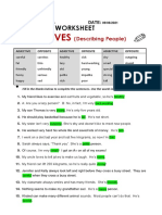 Adjectives: Grammar Worksheet