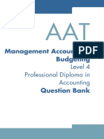 Level 4 - Management Accounting Budgeting - Question Bank