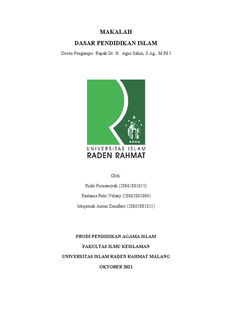 Dasar Pendidikan Islam Pdf