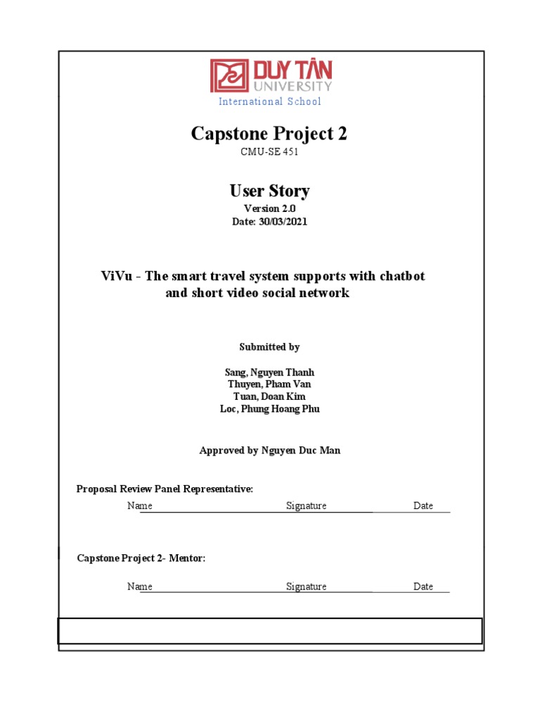 Capstone Project 2 User Story PDF Login Password
