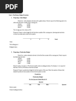 Quiz No. 2 Unit 2 - The Master Budget