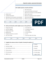Spanish Revision Personal Information