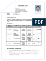 Curriculum Vitae: Name Employer Designation Address Mobile Email Id Career Objective