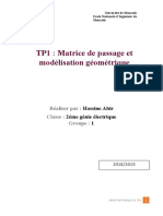 TP1: Matrice de Passage Et Modélisation Géométrique: Réaliser Par: Classe: Groupe