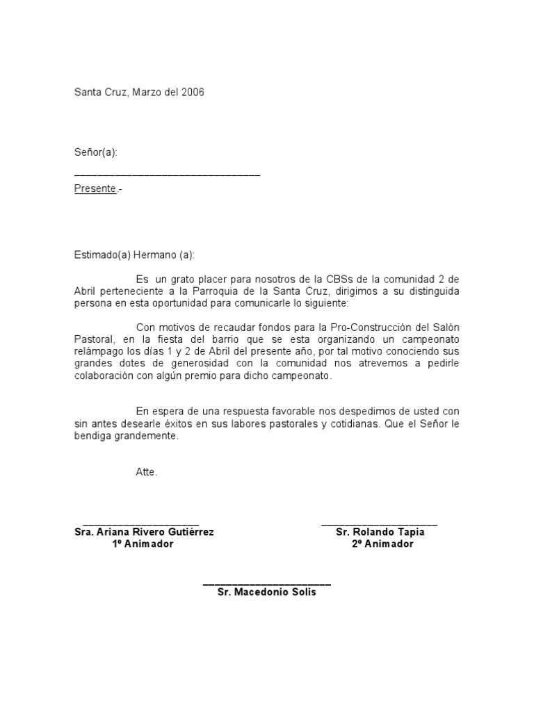 CARTA Nombramiento de Padrino