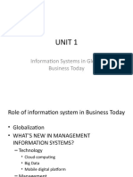 Unit 1: Information Systems in Global Business Today