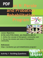 Lesson 9 Parole and Probation Rehabilitation Program