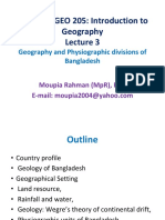 ENV 203/GEO 205: Introduction To Geography: Geography and Physiographic Divisions of Bangladesh