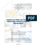 Variables Que Afectan A Los Trazadores Fluorescentes Usados en Estudios Hidrogeológicos