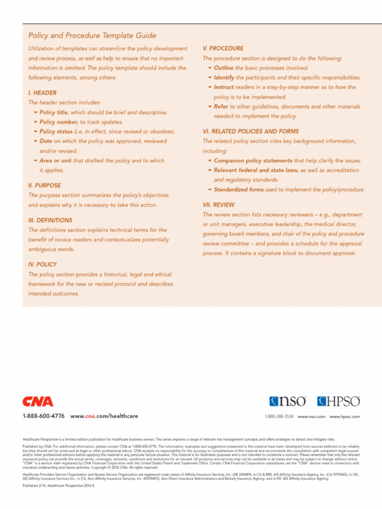 Policy Procedure Template Guide | PDF