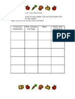 Look at The Pictures On Your Table. Can Put The Foods Into The Right Place On The Chart?