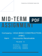 Mid-Term Assignment: Company: Hoa Binh Construction (HBC) Item: Accounts Receivable