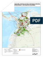 Mapa de Colombia con ciudades y puentes internacionales