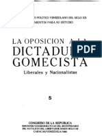 Tomo 5. La oposición a la dictadura gomecista. Liberales y Nacionalistas 