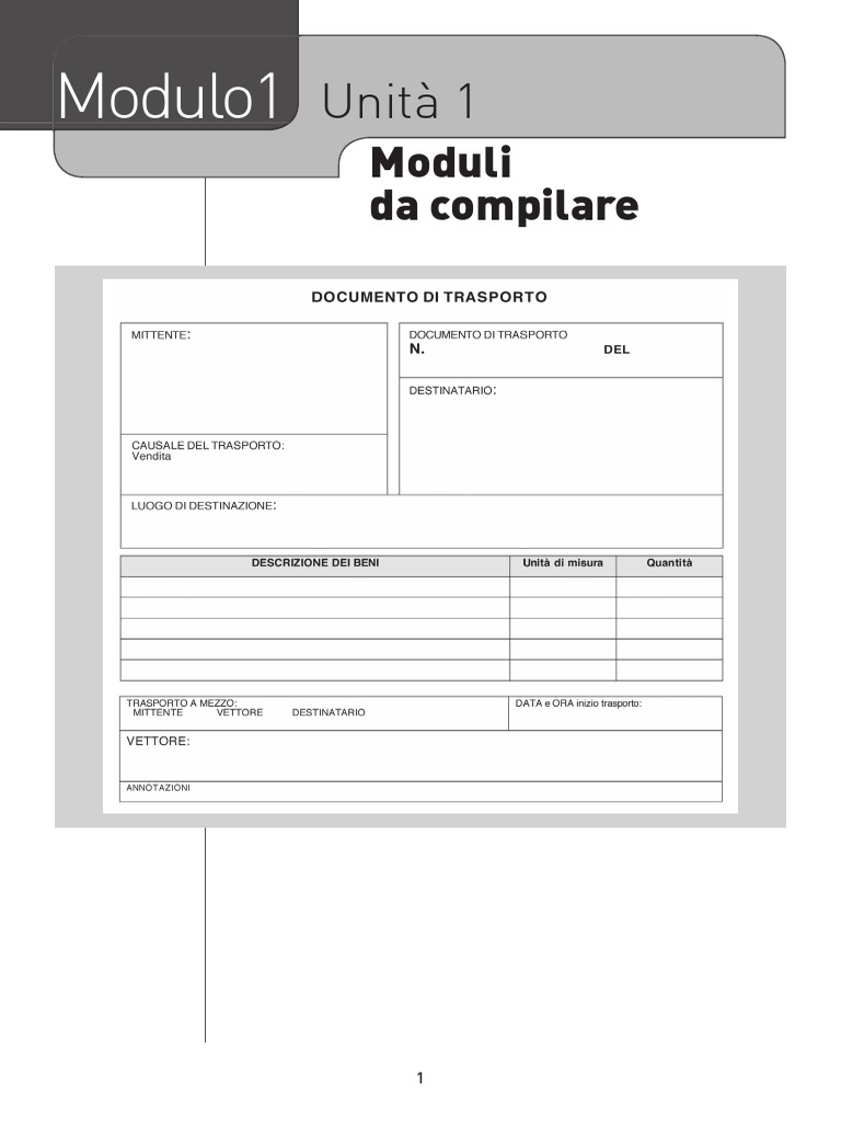 m1 U1 Moduli Da Compilare | PDF