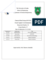 Fixed Capital Cost Estimation: The University of Jordan School of Engineering Department of Chemical Engineering