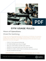 Gym Rules and Cleaning protocol