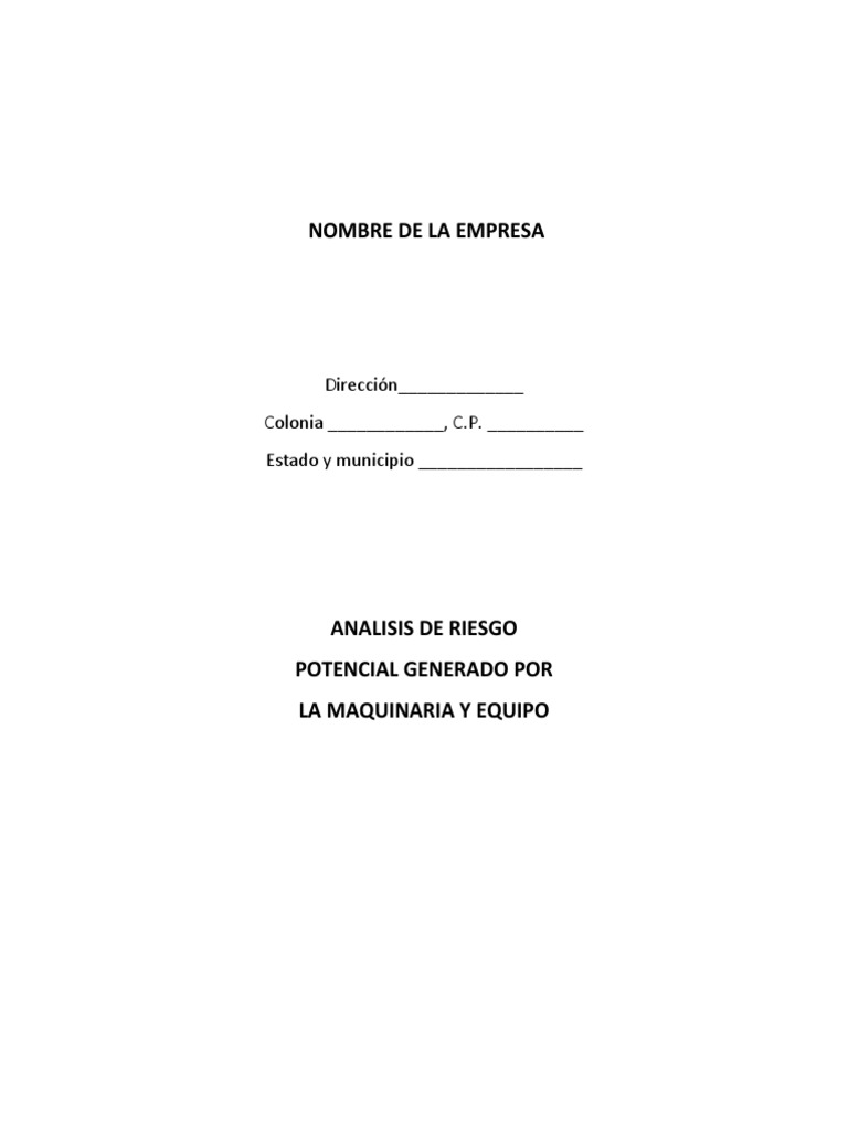 Análisis de Riesgo de Maquinaria y Equipo | PDF | Riesgo | Electricidad