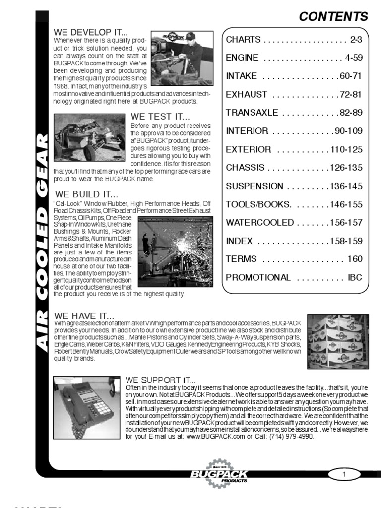 Bugpack Performance Products カタログ 1976年 Bug Pack Catalog | PDF | Piston | Cylinder (Engine)