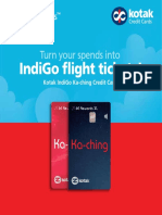 Kotak Indigo Ka-Ching Credit Card Brochure