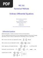 ME 310 Numerical Methods Ordinary Differential Equations