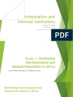 Neopatrimonialism and Informal Institutions