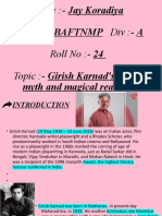 Name:-Jay Koradiya Course:-BAFTNMP Div: - A Roll No: - 24 Topic: - Girish Karnad's Use of