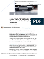 $10.5 Billion in Pre-Orders With $0 in Ad Spend. Tesla Is Disrupting More Than The Car Market - It's Disrupting The Marketers. LinkedIn
