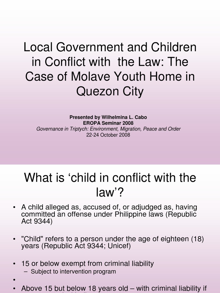 Children in Conflict with the Law in QC | PDF | Juvenile Delinquency ...