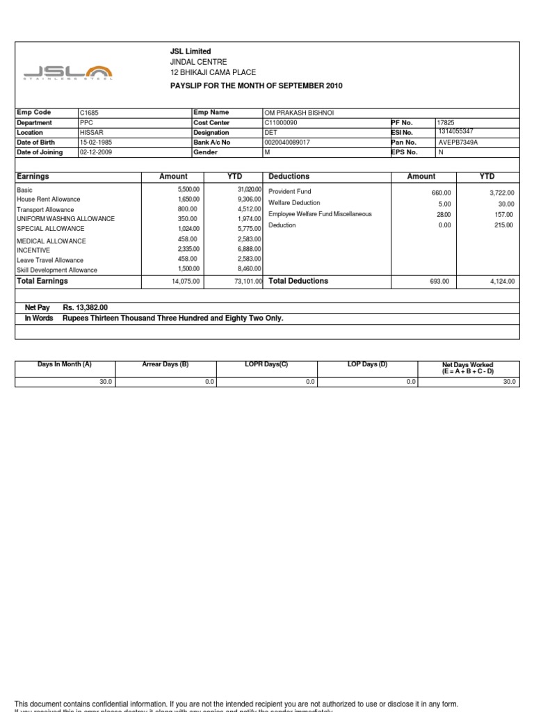 PAY SLIP Government Politics