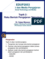 Topik 2: Reka Bentuk Pengajaran Teknologi: Dr. Sajap Maswan