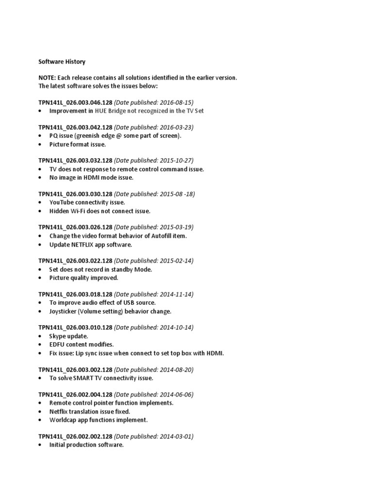 Software Release History and Updates | PDF | Home & Garden | Technology ...