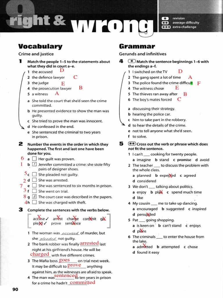 Workbook Pages 91 95,100 | PDF | Crimes | Crime & Violence