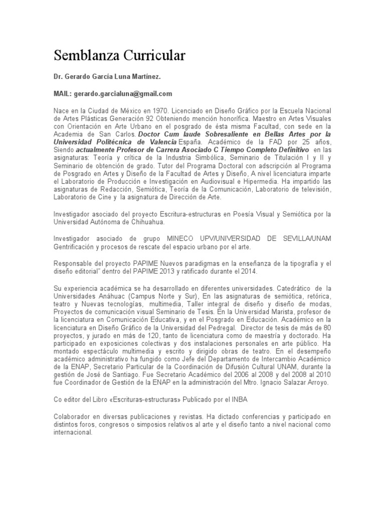 Semblanza del Dr. Gerardo García Luna | PDF | Academia