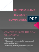 Comprehension and Levels of Comprehension