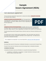 Sample Non-Disclosure Agreement (NDA