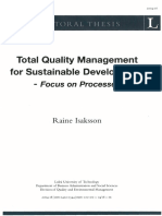 Total Quality Management For Sustainable Developments