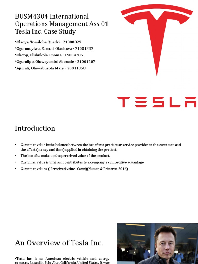 Operations Management: Tesla’S Case Study – EBRX